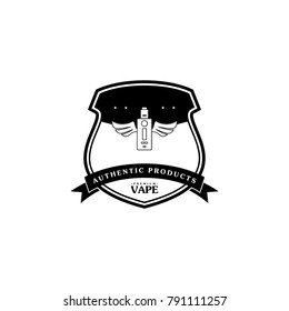 electric cigarette personal vaporizer e-cigarette retro label badge vector