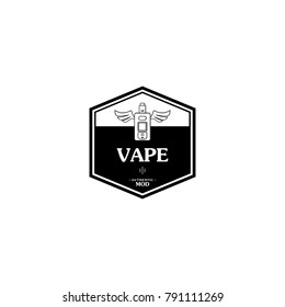 electric cigarette personal vaporizer e-cigarette retro label badge vector