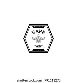 electric cigarette personal vaporizer e-cigarette retro label badge vector