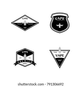 electric cigarette personal vaporizer e-cigarette retro label badge vector