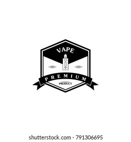 electric cigarette personal vaporizer e-cigarette retro label badge vector
