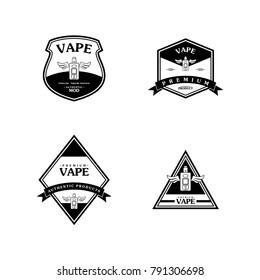 electric cigarette personal vaporizer e-cigarette retro label badge vector