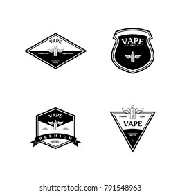 electric cigarette personal vaporizer e-cigarette retro label badge vector