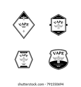 electric cigarette personal vaporizer e-cigarette retro label badge vector