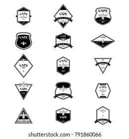 electric cigarette personal vaporizer e-cigarette retro label badge vector