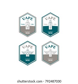 electric cigarette personal vaporizer e-cigarette retro label badge vector
