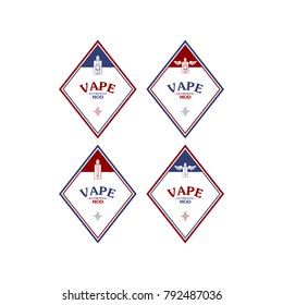electric cigarette personal vaporizer e-cigarette retro label badge vector