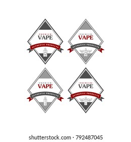 electric cigarette personal vaporizer e-cigarette retro label badge vector