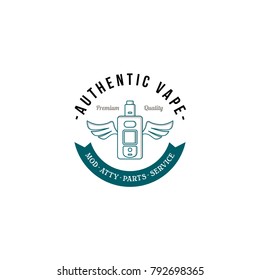electric cigarette personal vaporizer e-cigarette retro label badge vector