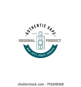 electric cigarette personal vaporizer e-cigarette retro label badge vector