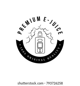 electric cigarette personal vaporizer e-cigarette retro label badge vector