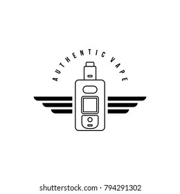 electric cigarette personal vaporizer e-cigarette retro label badge vector