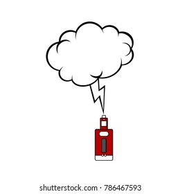 electric cigarette personal vaporizer vector art illustration