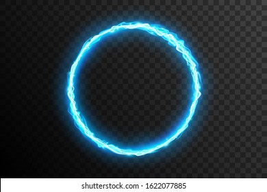 Electric circle. Round frame with electricity and lightnings. 