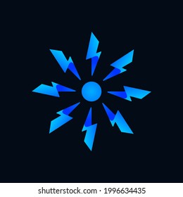 electric circle spark logo design