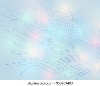 electric circuit and arrow, abstract illustration, vector
