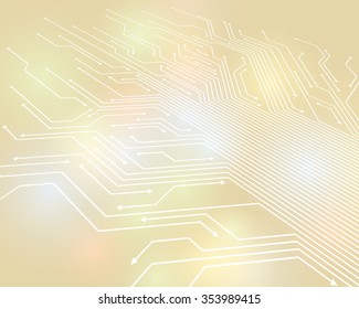 electric circuit and arrow, abstract illustration, vector