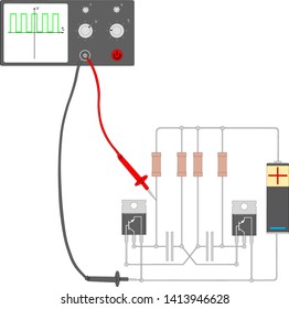 Electric circuit of astable multivibrator