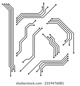 Elektrischer Leiterplattenhintergrund. Mikroelektronik-Schaltkreise. Stromkreis-Vektor. digitales Stromkreisverbindungssystem.