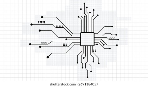 Electric circuit board chip concept background. 