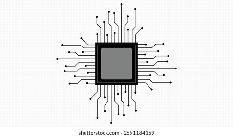 Electric circuit board chip concept background. 