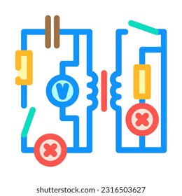 electric circuit electrical engineer color icon vector. electric circuit electrical engineer sign. isolated symbol illustration