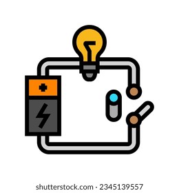 electric circuit electrical engineer color icon vector. electric circuit electrical engineer sign. isolated symbol illustration