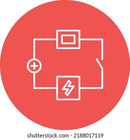 Electric Circuit line circle icon vector image. Can also be used for web apps, mobile apps and print media.