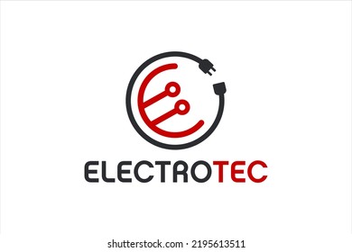 Electric Circuit Power Plug Logo Design Electrical Industry Technology Icon Symbol