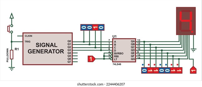 Stromkreissignalgenerator. 
Vektorschematische Darstellung.