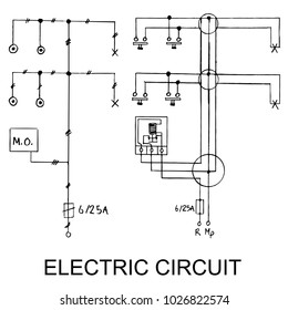 Electric circuit. Vector illustration.