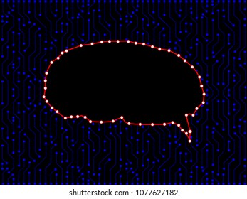 Electric circuits brain background. blue and black electric brain circuits background perfect use for business and modern technology background. Plain and minimal brain circuits. 