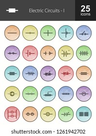 Electric Circuits Filled Icons