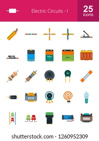 Electric Circuits Flat Icons