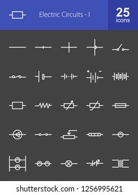 Electric Circuits Line Icons