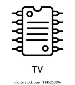 Electric circuits on chip of semiconductors, integrated circuit icon 