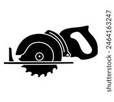 Electric circular saw black hand drawn icon