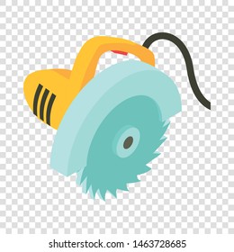 Electric circular saw icon. Isometric illustration of electric saw vector icon for web