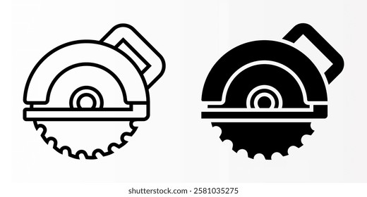 Electric circular saw icon set. Circular Saw sign. for mobile concept and web design. vector illustration on white background