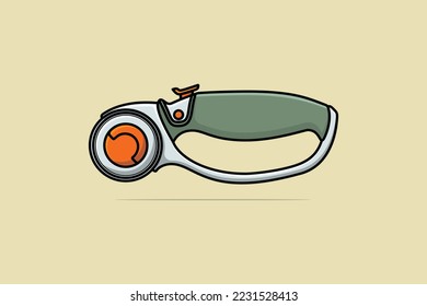 Electric Circular Saw tool vector illustration. Construction and Gardening working tool object icon concept. Carpentry circular saw for cutting wood and steel vector design.