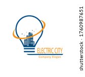 Electric city logo design vector