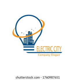Electric city logo design vector
