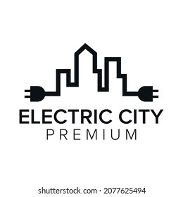 plantilla vectorial de icono del logotipo de la ciudad eléctrica