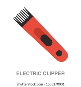 Electric clipper flat icon on white transparent background. You can be used electric clipper icon for several purposes.