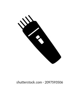 Electric Clipper Icon in black flat glyph, filled style isolated on white background