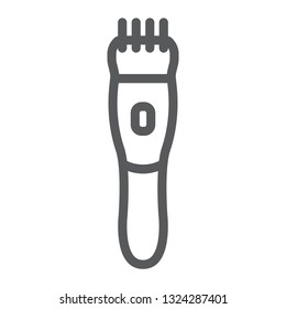 Electric clipper line icon, barber and hairstyle, electric shaver sign, vector graphics, a linear pattern on a white background, eps 10.