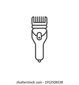 Electric Clipper Outline Icon - Barbershop Icon Design Vector Illustration.