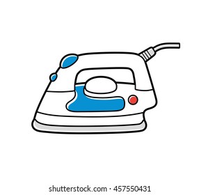 Electric clothes iron icon isolated.