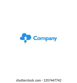 ELECTRIC CLOUD LOGO UPLOAD STORAGE POWER BANK ICON SYMBOL SIGN VECTOR EPS 10