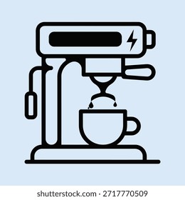 Electric coffee maker brewing isolated on transparent background, isolated on white background, Vector, illustration